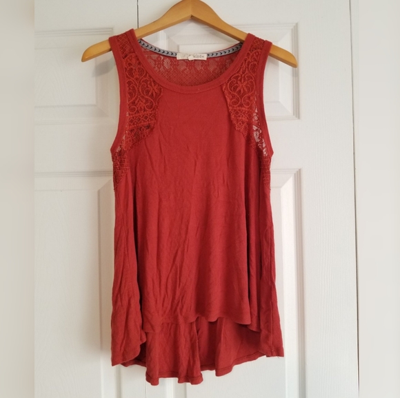Orange lace tunic tank top - Picture 3 of 5
